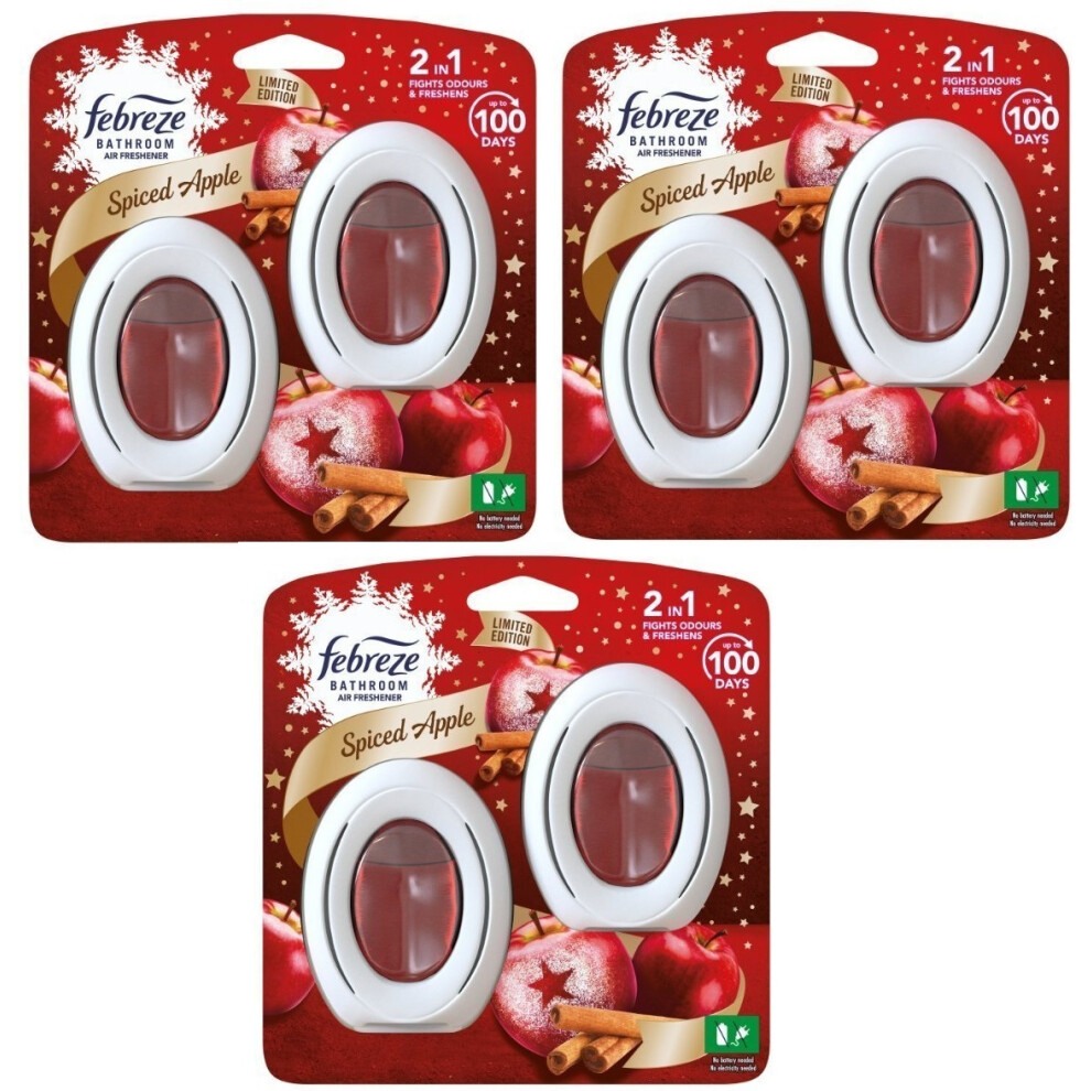 Glade 6 X 7.5Ml Febreze Bathroom Air Freshener - Spiced Apple