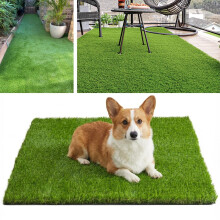 Petgrow Artificial Grass 45mm, Fake Grass High-Density Filament Self-Draining Decorative Simulated Lawn Easy to Clean, Suitable for Gardens,