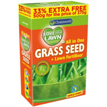 Premium Grass Seed & Lawn Fertiliser Ideal for Patch Repair, Over Seeding, New Lawns & Thickening [Fast Growing UK Climate] (500G)