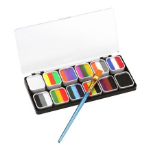 (type 3) Professional Face Body Painting Kit 10 Colors Rainbow Water Activated Paints Split Cakes Palette Makeup Cosplay Facepaints