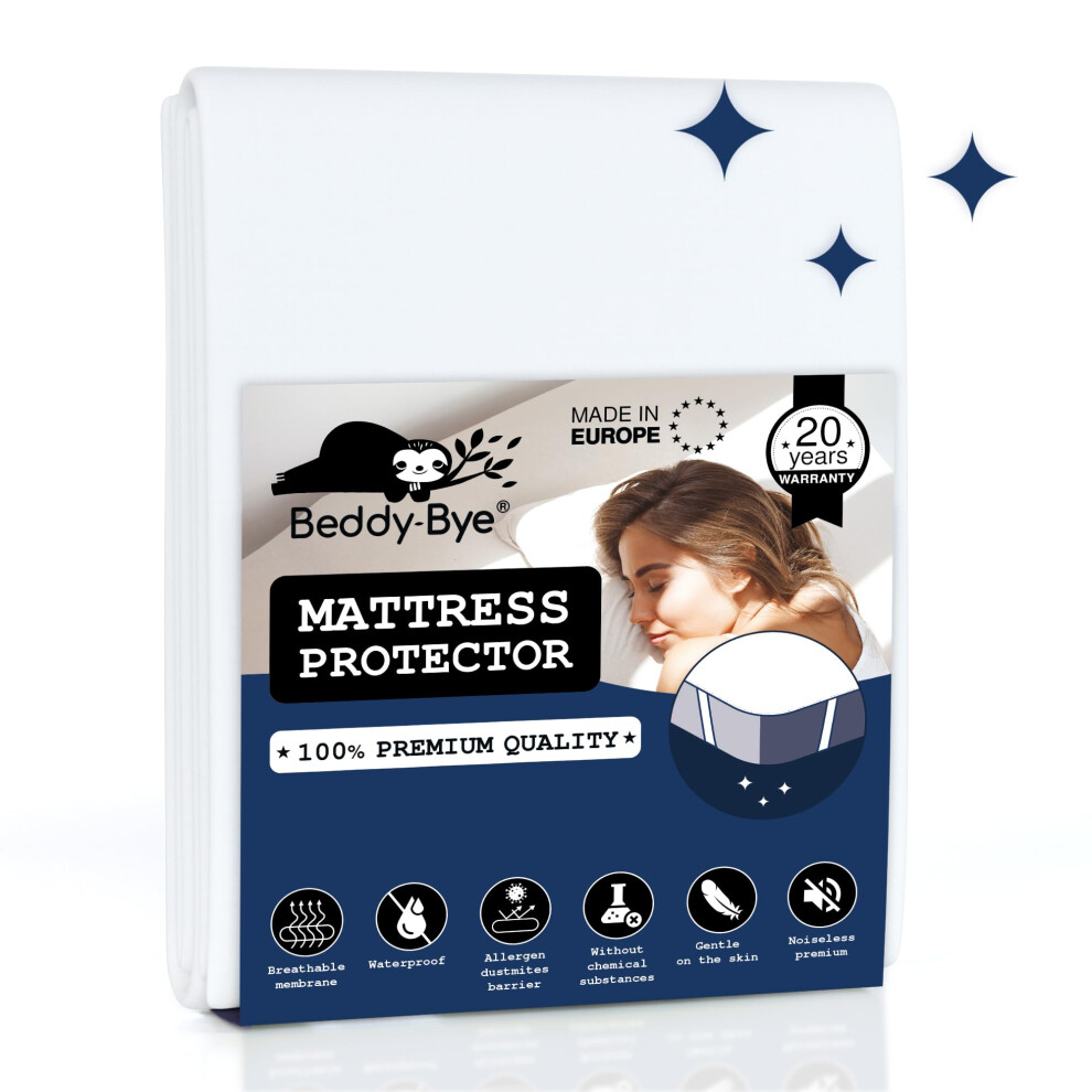Beddy-Bye Mattress Protector 60X120 Cm Single Bed Waterproof And Breathable Beddy-Bye? With 4 Elastic Corners - Eco-Responsible Made In Eu And Oeko-Tex?