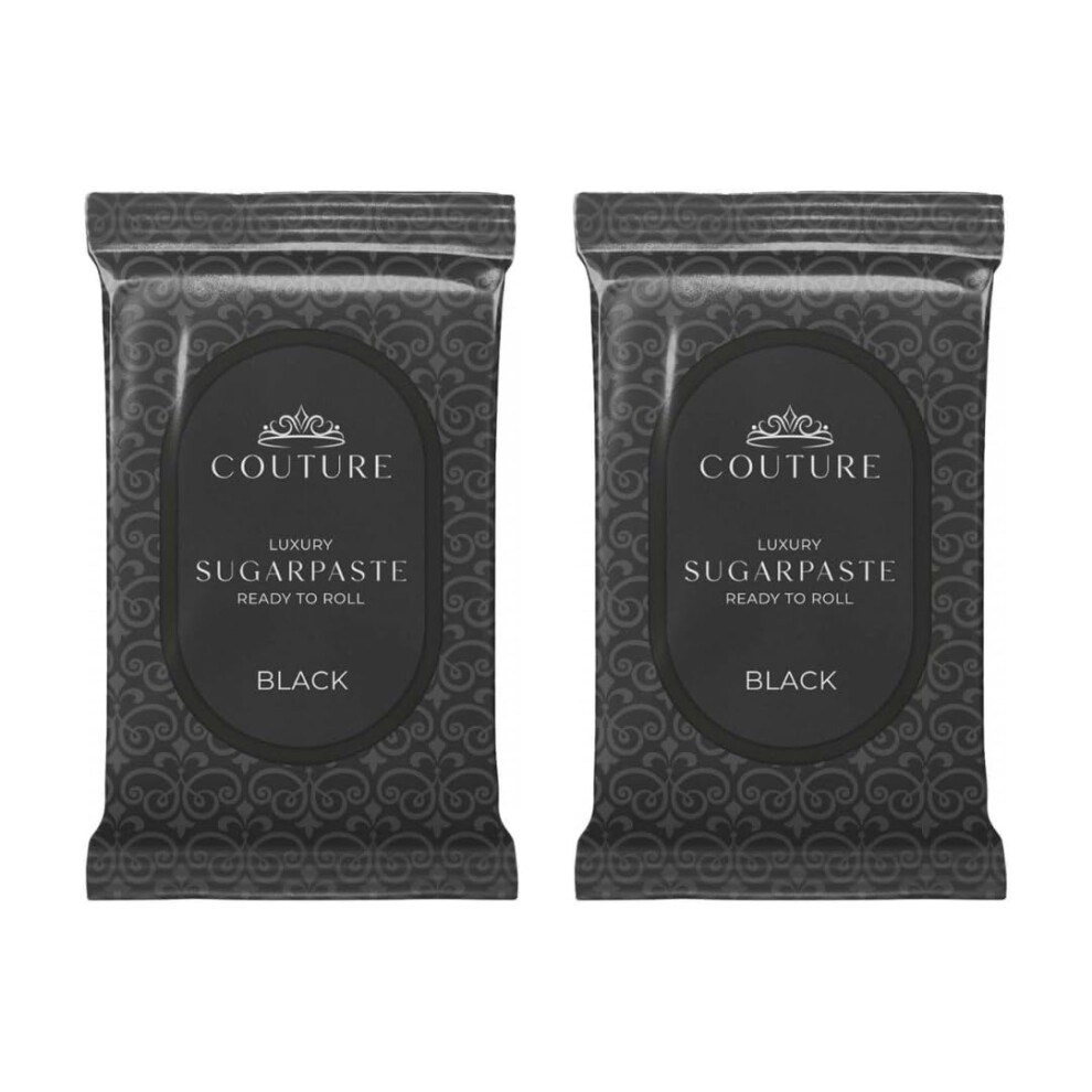 Couture White/Red/Black Sugar Paste 5Kg - Professional Quality Fondant Icing Smooth, Porcelain-Like Sugar Paste Modelling Paste - Or Ivory (Black)