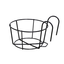 1PCS Round Balcony Railing Hanger Garden Iron Frame Wall Hanging Flowerpot Garden Flower Basket