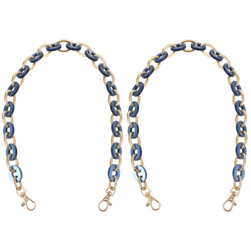 2Pcs Blue Creative Resin Bag Chain Stylish Handbag Decorative Strap 1