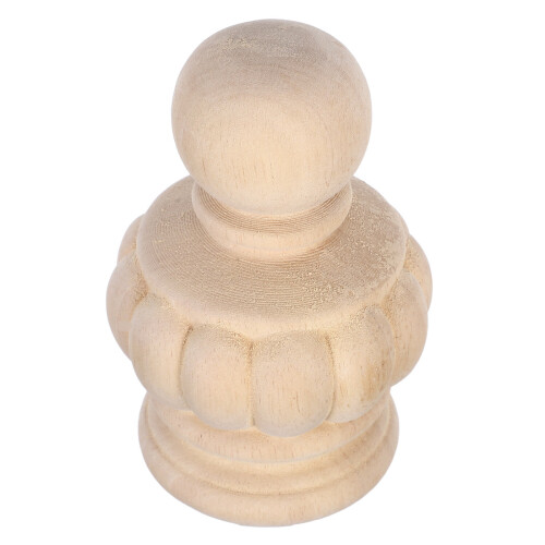 2Pcs Beige Wood Finial Pineapple Post Cap Decorative Staircase Craft 1