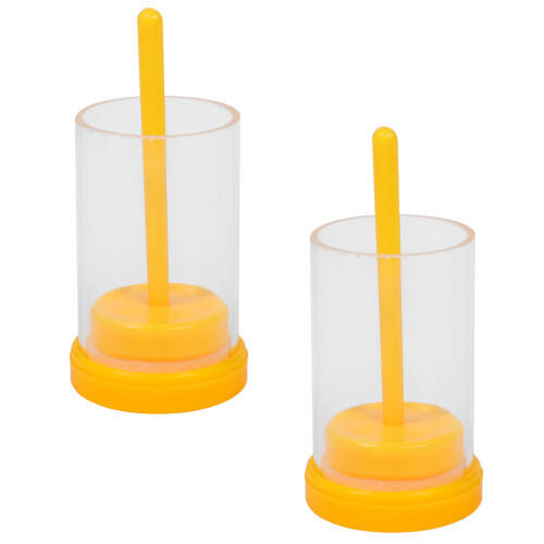 4Sets Practical Yellow Plastic Bee Marking Bottles for Beekeeping 2