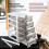 2Pcs Durable Black Plastic Desktop Storage Drawers Multi-Purpose Box 5