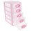 Pink Plastic Desktop Drawer Organizer Box for Office and Cosmetics 8