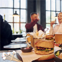 1000 Stück Dekorative Bambus-Cocktail-Spieße in Baseballform, Dekorative Obst-Zahnstocher für Vorspeisen, Bars, Getränke, Obst-Baseball