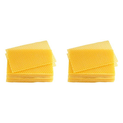 Beeswax Sheets 60Pcs Beeswax Foundation Sheets Wax Foundation for Bee Frames Natural Honeycomb Sheets Beeswax Sheets