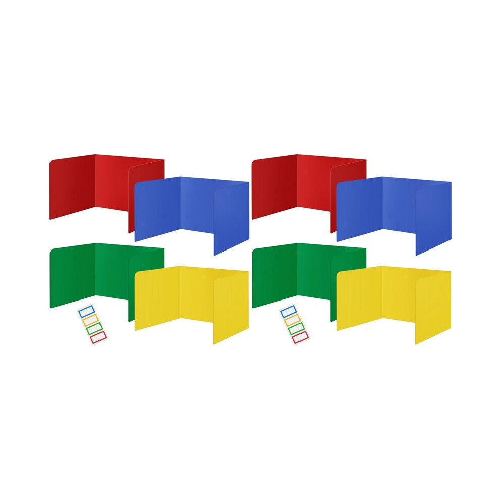 8 Pack Colorful Privacy Floders for Student Desks - Plastic Erasable - Testing Dividers for Classroom - Easy Clean-image-OPC-PWD5NDM-NEW