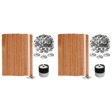 Houten Kaarsenlonten, 200 Houten Lonten voor Het Maken van Kaarsen, Houten Lonten + Metalen Clips voor Het Maken van Kaarsen, DIY-Kaarsenknutselen A