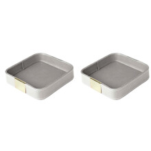 2X Leather Desktop Storage Tray Catchall Tray for Entryway Table to Hold Jewelry Watch Phone Wallet Container B