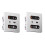 2X 12w Universal Wall Panel Socket with Usb-A Usb-C Retractable Charging Cable , Phone Tablet Charging Type C Outlet 1