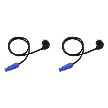 2X Power Cord for Powercon Plug Stage Light 3-Pin 1M Power Connection Cable Lighting Stage Performance EU Plug