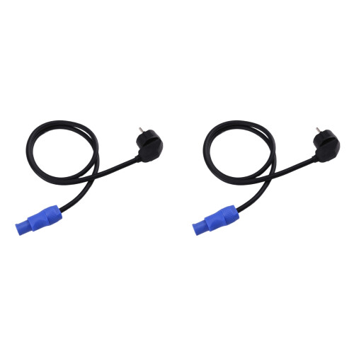 2X Power Cord for Powercon Plug Stage Light 3-Pin 1M Power Connection Cable Lighting Stage Performance EU Plug