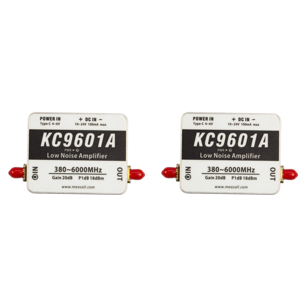 2X Kc9601a 380Mhz-6Ghz Low Noise Amplifier Ultra-Wideband Lna Module 2.4G/5.8G 20Db High Gain Type-C Power Supply 6032898165329