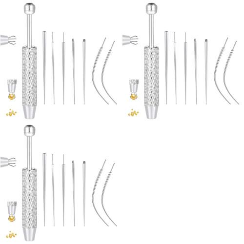 3X Piercing Taper  Grabber Tool for Changing Jewelry -Flat Back Earrings Applicator Tool,Body Piercing Kit