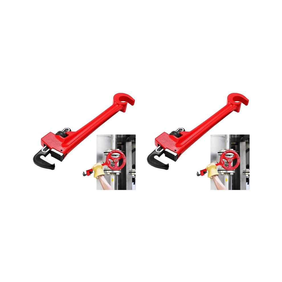 2Pcs 8In Double Ended Valve Wrench Pipe And Valve Wrench Refinery Wheels 1/8In-1-1/2In Pipe Capacity For Protecting From 6034227996505