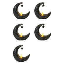 5X Starry Moon Candlestick Ramadan Festival Home Decoration Wind Party Lantern Candle Electronic Desktop Lamp Fashion D