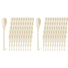 100 Pcs 10 Inch Wooden Spoons Bulk for Cooking Handle Long Wooden Spoons Stirring Spoons for Baking Mixing Serving