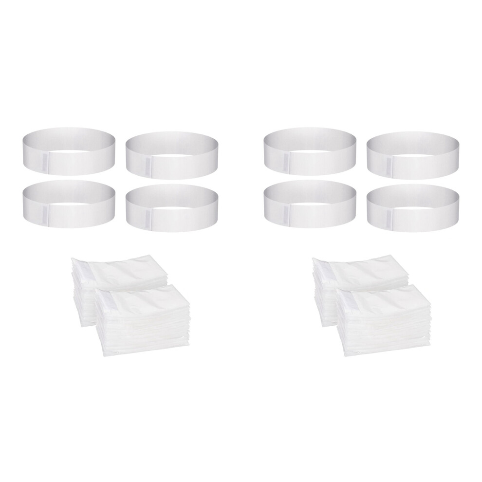 Semoic 200Pcs Disposable Spa Facial Headbands,Elastic Headband Wrap With Adjustable Magic Tape,Stretch Non-Woven Facial Bandeau