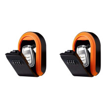 2X Magntic Key Lock Box with 4 Digit Combination Lock Hider Under Car, Magnetic Key Holder for Indoors, Outdoor Travel A