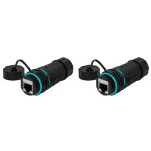 2X RJ45 Network Straight IP68 Waterproof Cat5/Cat6 Network Cable Connector Outdoor Dustproof Rj45 Wire Joint Plug