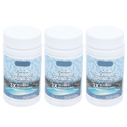 3 Flaschen Poolchlor-Tabletten, multifunktionale Brausetabletten für Schwimmbäder 1
