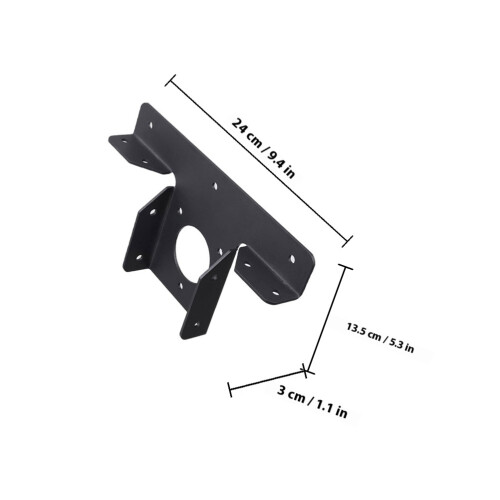 2Pcs Reinforced Pergola Corner Support Bracket Black Stainless Steel 1