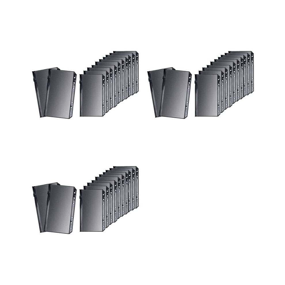 36Pcs Black A6 Binder Pockets Pvc Cash Envelopes Budget Money Zipper Pouch Reusable Envelopes For Cash 1 Grid 6032434169415
