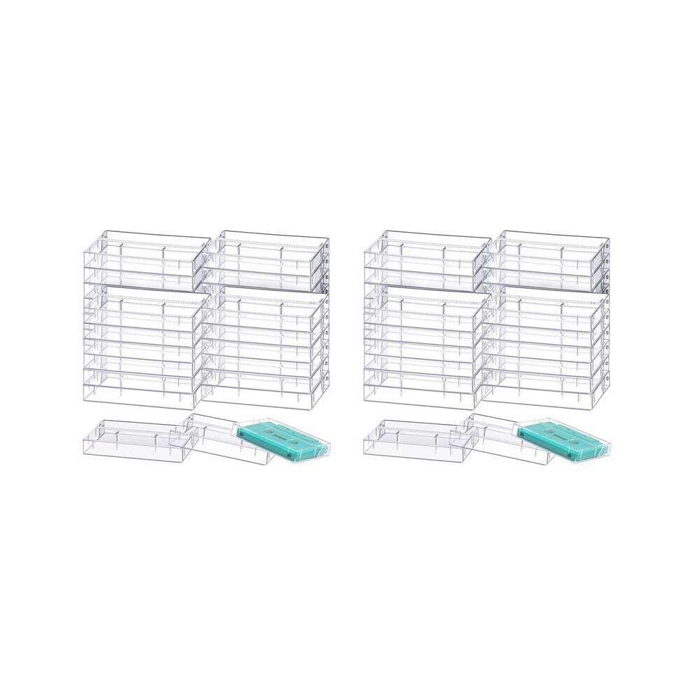 40Pack Audio Cassette Storage Cases - Clear Plastic Cassette Tape Cases -Audio Storage Solution 4.28X2.75x0.6inch(Lxwxh) 6034236426031
