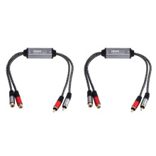 2X Isolatore Audio RCA A 2 Vie, Filtro Antirumore Audio, Eliminatore di Rumore di Corrente Audio RCA, Isolatore, Riduttore di Rumore del Segnale Audio
