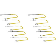 10 Pack Safety Tool Leash,Retractable Bungee Cord with Aluminum Lock Carabiner and Adjustable Loop End Yellow