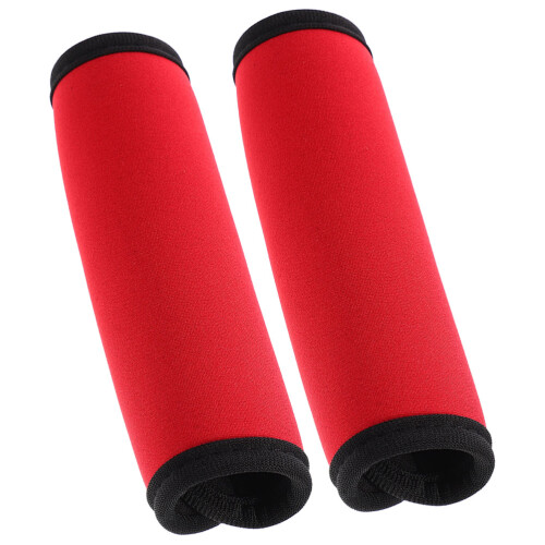 Travel Luggage Handle Grip Protector Red Polyester 2pcs 2