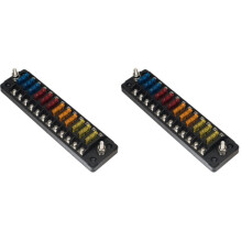 2X with Double Fuses 12 Ways Blade Fuse Block 32V 75A for Auto Car Marine Trike Fuse Box Holder Flame Retardant
