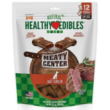 Nylabone Healthy Edibles Meaty Center Natural Dog Treats, Beef, 1 Each/SMall (12 Count)