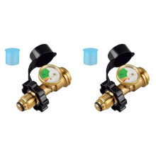 2X Universal-Propantank-Adapter mit Manometer Wandelt QCC1/Typ 1-Propantank-Füllstandsanzeige für Wohnmobil Campe, Zylinder Um