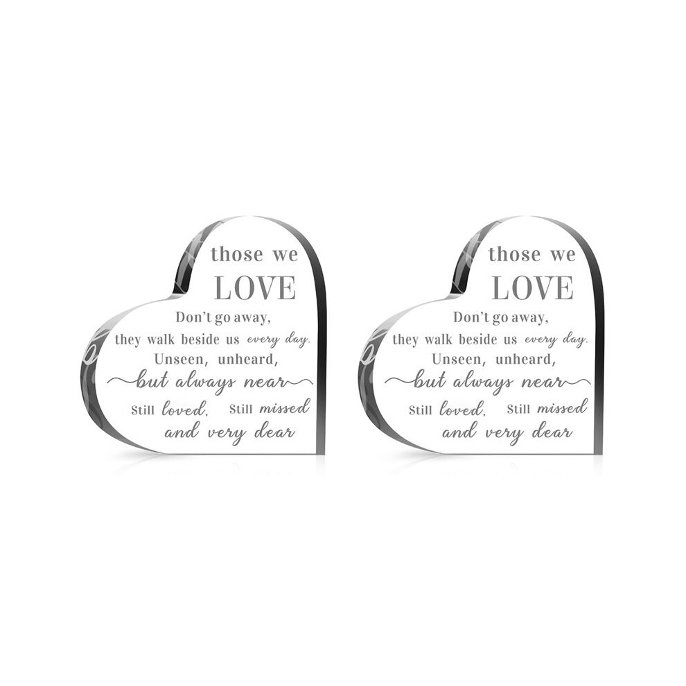 Typecat 2X Sympathy Gifts Memorial Bereavement Gifts Acrylic Heart Condolence Remembrance Gifts For Loss Of Loved Father