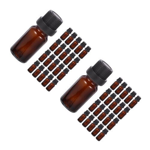 40Pcs Brown Glass Perfume Bottles Durable Makeup Container No Spill 1