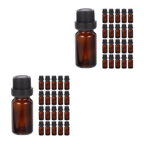 40Pcs Brown Glass Perfume Bottles Durable Makeup Container No Spill 2