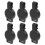 6Pcs Plastic Id Card Holders Retractable Badge Buckles Black Durable 9