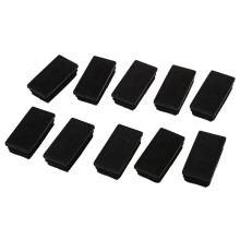 Plastic Rectangle Tube Inserts End Blanking Cap 25x50mm 80 Pcs Black