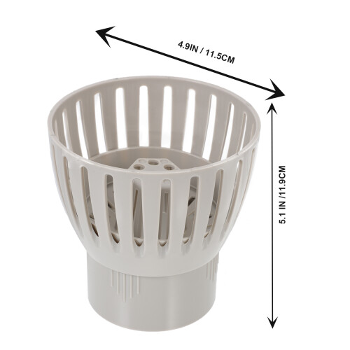 1Pc Durable ABS Fish Pond Drain Filter Skimmer Leaf Collector White 1