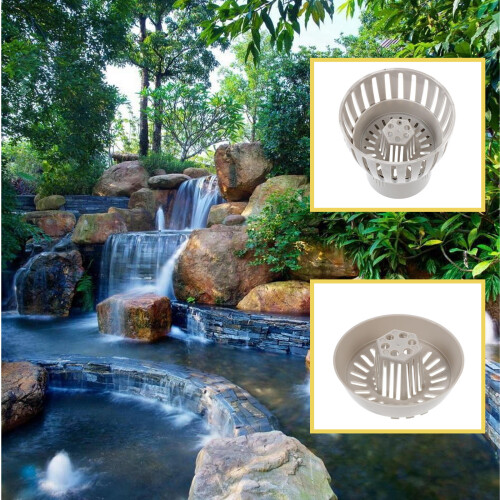 1Pc Durable ABS Fish Pond Drain Filter Skimmer Leaf Collector White 2
