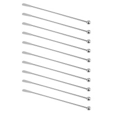 10 Pezzi Riutilizzabili Bastoncini Swizzle Agitatori per Caffè Bastoncini per Bevande Nel Acciaio Inossidabile Cocktail Bastoncini Swizzle Argento