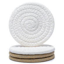 Drink Coaster Absorbent Woven Coaster Set Hand Woven Drink Coaster Desktop Protective Fabric Coaste