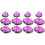 12Pcs Simulated Violet Water Lilies Floating Pond Accessories 9