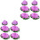 12Pcs Simulated Violet Water Lilies Floating Pond Accessories 10