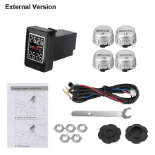(External Sensors) LEEPEE For Toyota Car TPMS Tire Pressure Monitor System Save Fuel Wireless Waterproof 4Pcs External /Internal Sensor